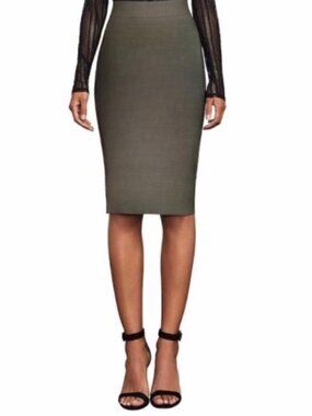 BcbgMaxAzria Gray Fatigue Pencil Skirt